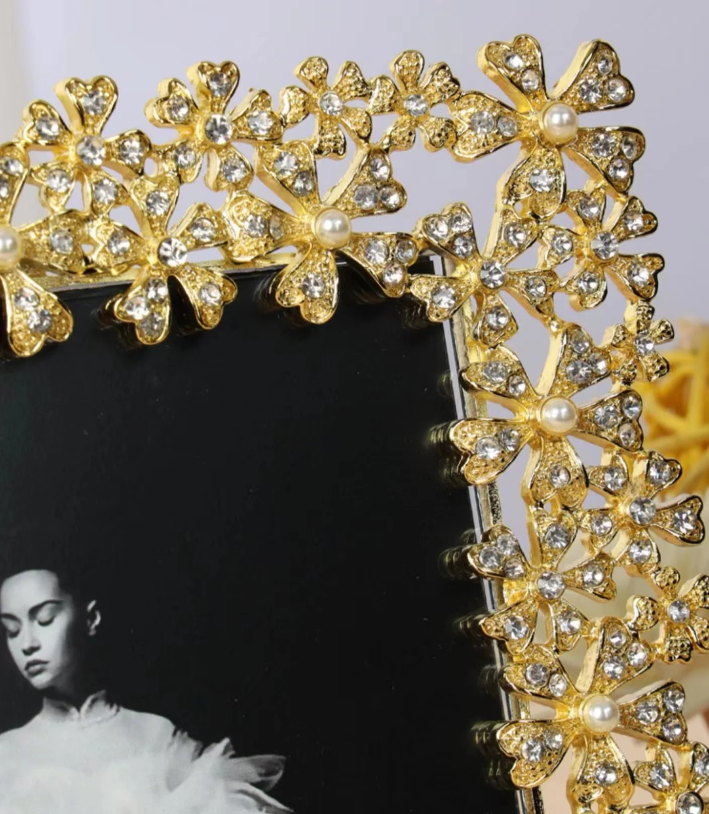 Metal Photo Frame Custom Light Luxury Pearl/rhinestone Photo Frame 6 ...