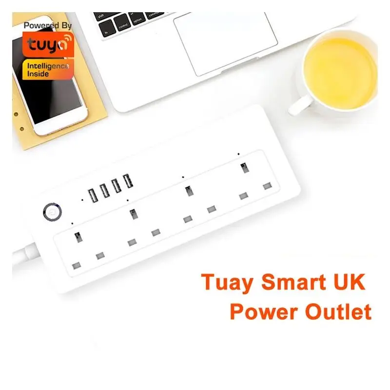 16a Wifi Power Strip Uk Standard Tuya Zigbee Smart Plug Socket Surge