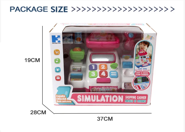 Educational money machine cheap children cashier toy supermarket cash register play set