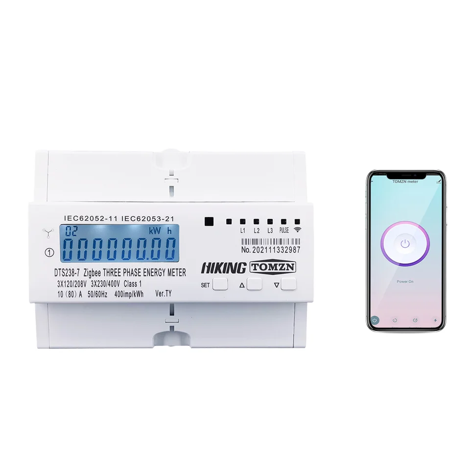 80A 3 Phase Zigbee Gateway Tuya Din Rail WIFI Smart Energy Meter Timer Monitor kWh Meter Wattmeter 3*120V 3*230V