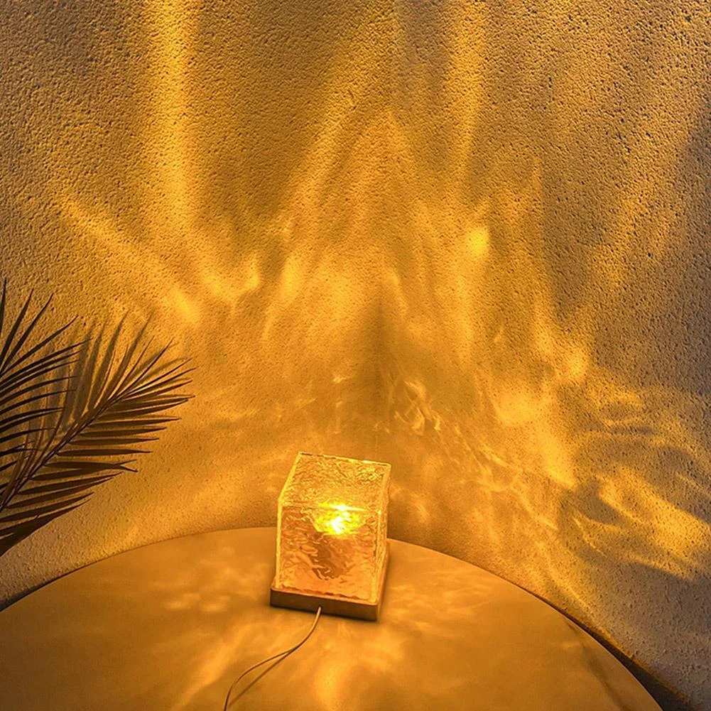 Dynamic Mode Rotating Water Ripple 16 Color Changing Crystal Projector Remote Control Atmosphere Space Night Light Table Lamp