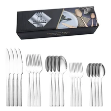 Jieyang Factory Direct Stainless Steel Cutlery Set Metal Spoon Fork And Knife Classic Flatware Set Silverware Set