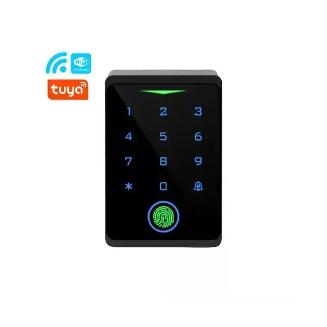 CF1-WIFI Tuya WiFi Standalone Touch Keypad Biometric Fingerprint Rfid Access Control Wiegand Reader with Doorbell