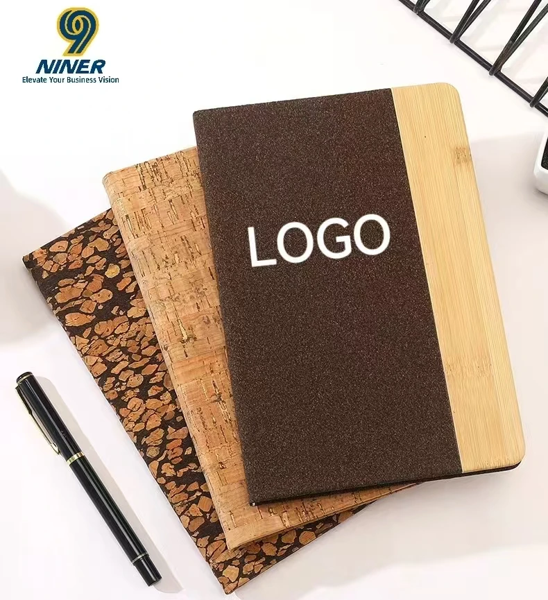 Customizable Coffee Ground Bamboo Wood Grain Puzzle Notebook Set Eco-Friendly Cork Grain Notebook Set A5 Eco-Friendlybook