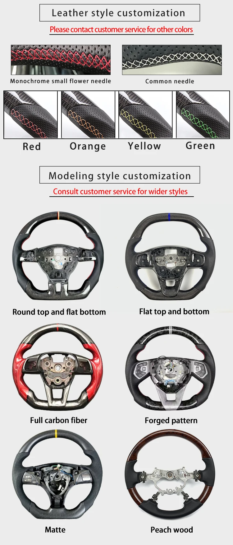 Custom Jdm Racing Carbon Fiber Steering Wheel Covered With Black