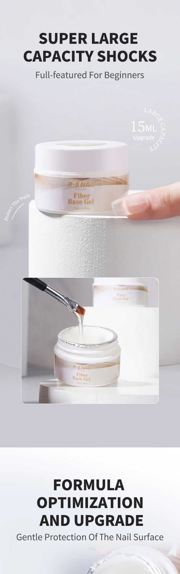 Fiber Base Gel Thick Colors Coat Rubber Base Gel For Nail Fiber Base