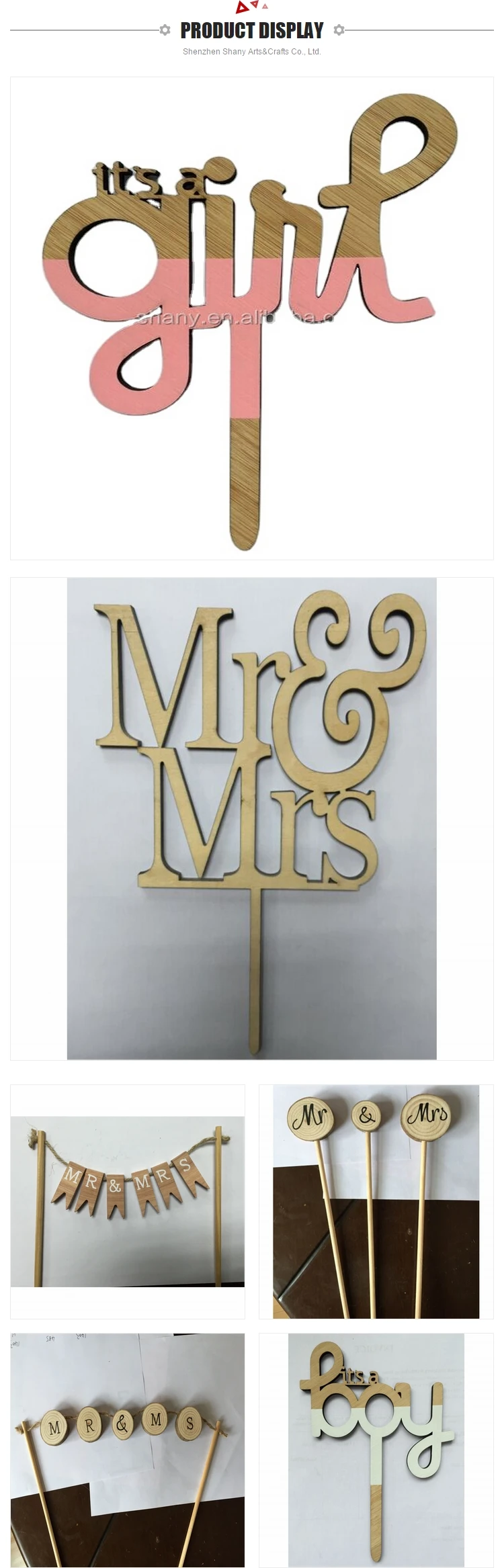 Wooden Cake Topperit's A Girl Buy Wooden Cake Topper,Wooden Cake Topper,Wooden Cake Topper