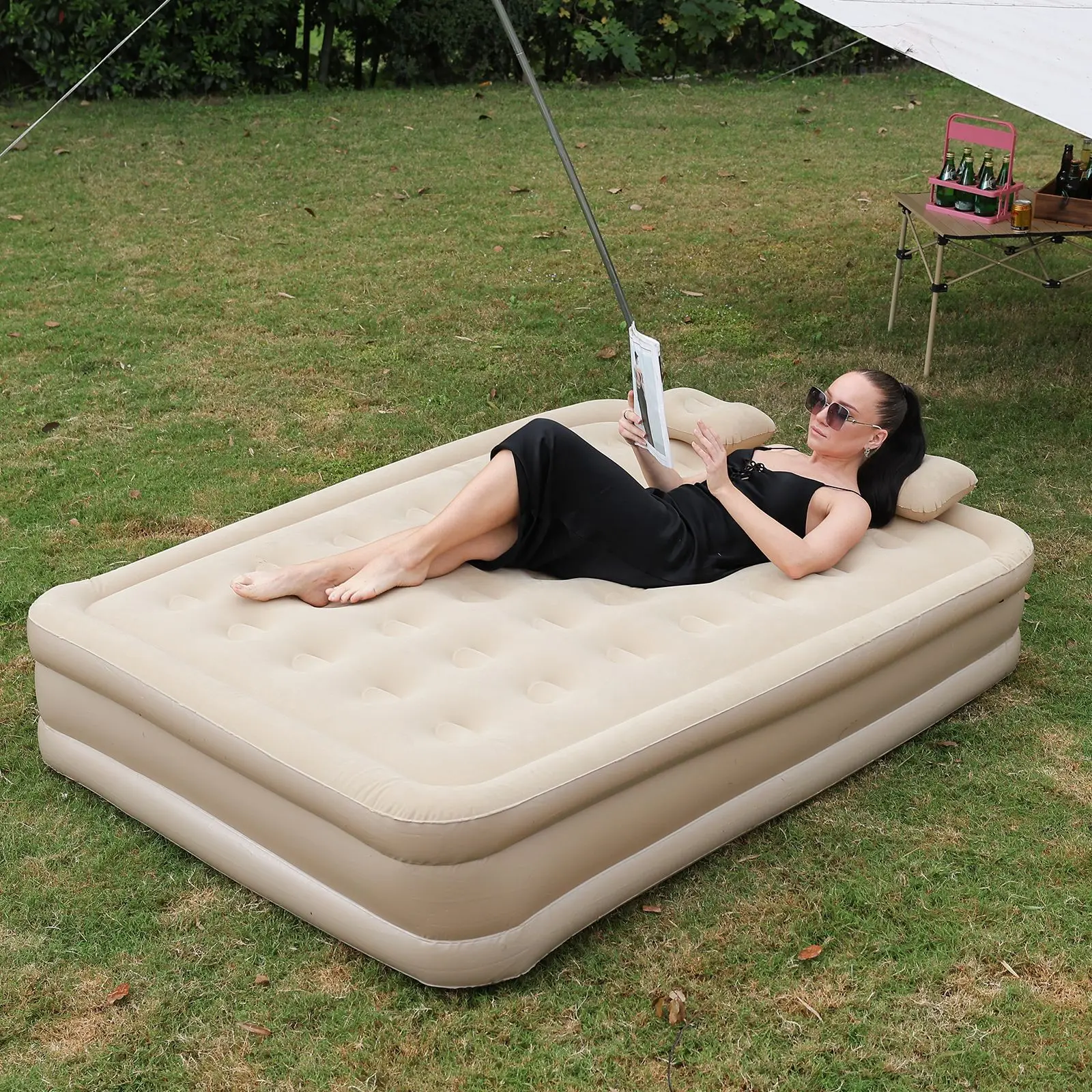 Air Inflating Modern Self-Inflating Inflatable Air Mattress with Electric Pump for ...