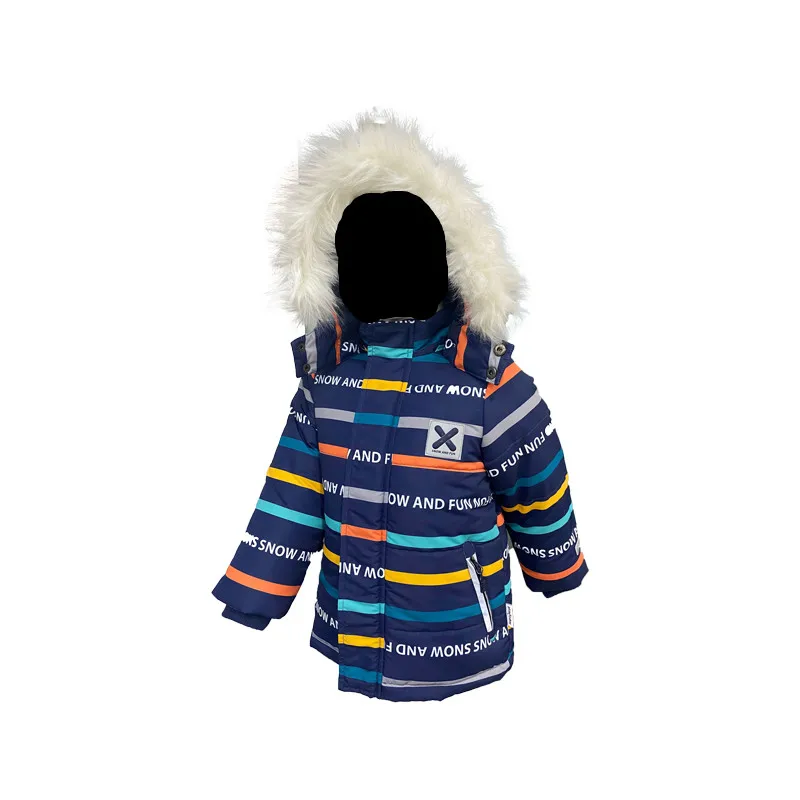 
 Высококачественная водонепроницаемая ветрозащитная детская зимняя куртка с двусторонней подкладкой для мальчиков  