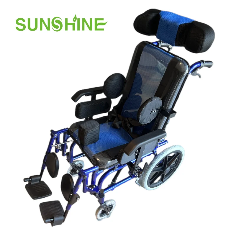 WH964 Steel Manual Multi-Adjustable Wheelchair for Pediatric Hospitals Disabled Patients with Cerebral Palsy