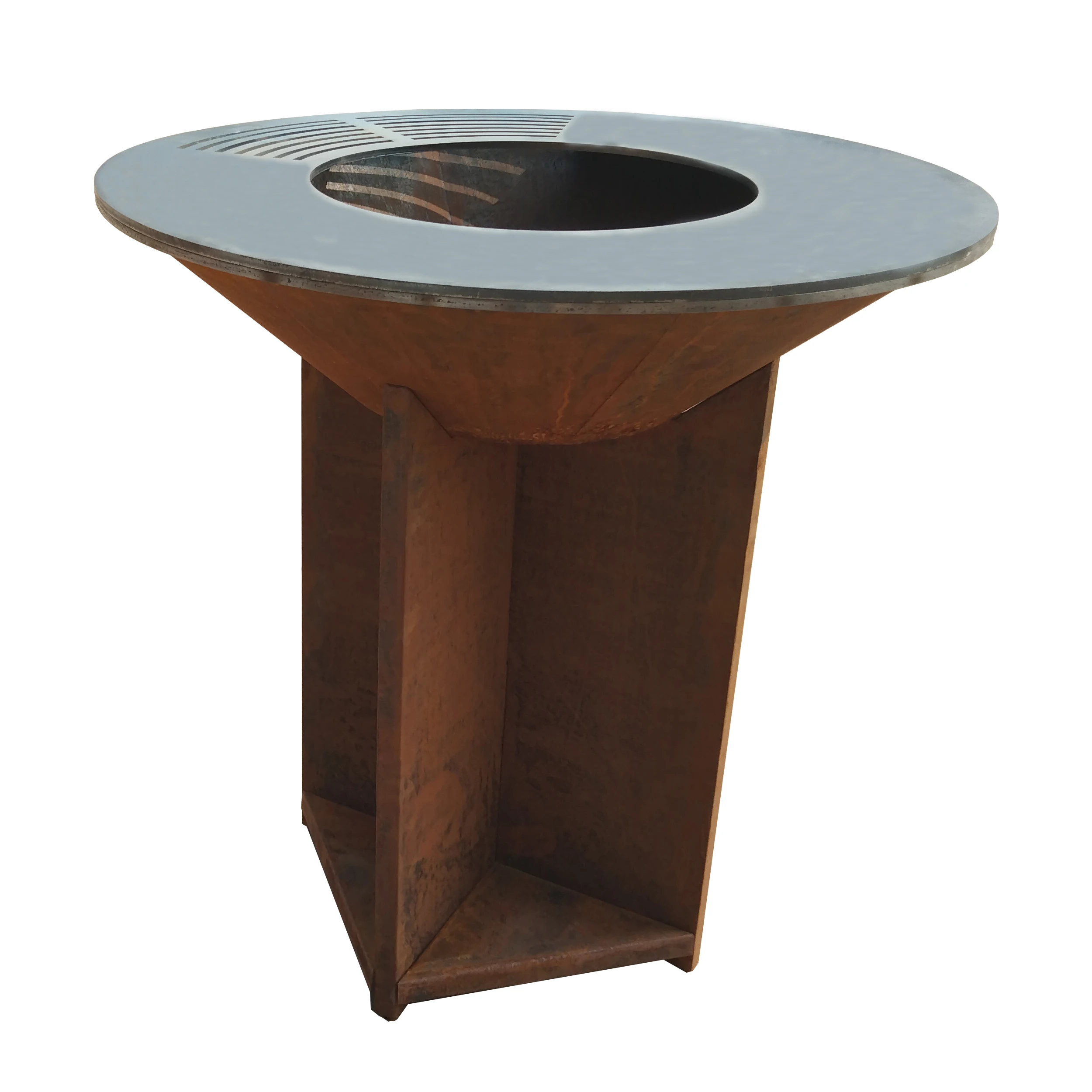 Kingjoy Outdoor Corten Steel Charcoal Bbq Grill With Modern Design