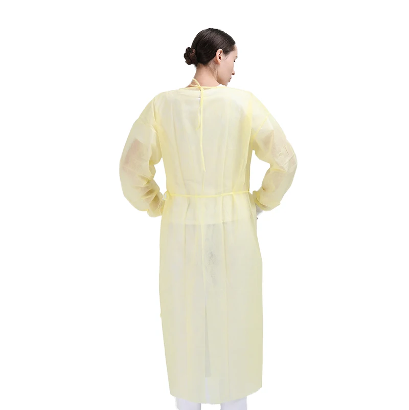 
Wholesale disposable waterproof PP PE isolation gown non-woven protection clothes 