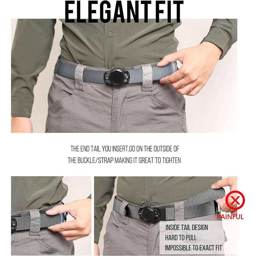 Lightweight Sports Training Wear-resistant Ratchet Belt Adjustable Men Nylon Web Golf Belt Casual Work Tactical Belts