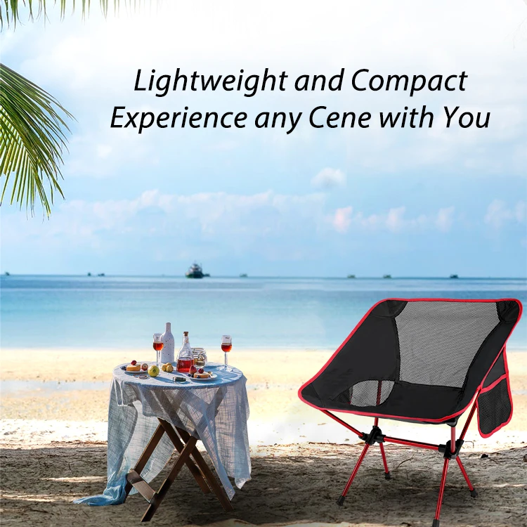 RTS Custom Portable Lightweight 120kgs Folding Foldable Aluminum 7075 Moon Camping Chair  for Hiking