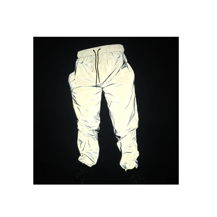 Reflective Pants Men Brand Hip Hop Dance Fluorescent Trousers Casual  Harajuku Night Sporting Jogger Pants Gray - Main Image
