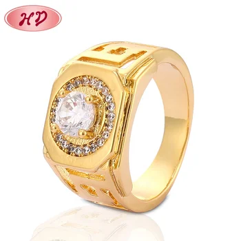 Custom Cheap Fine Saudi Fashion Mens Gold And Diamond Rings Fine Jewelry Rings
