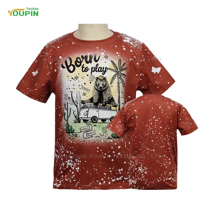 Оптовая продажа, Детская футболка Youpin коричневого цвета с принтом под заказ, с коротким рукавом, футболка из полиэстера с сублимационной печатью