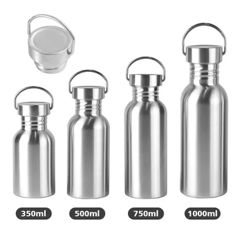 Wholesale OEM Custom Stainless Steel Water Bottles Single Wall Metal Drinking Tumblers Camping Tumbler With Different Lids