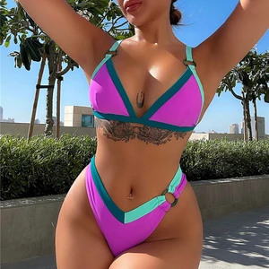 FYA763 Thong Open Front Women Sexy Swimsuit Brazilian Bikini Push up