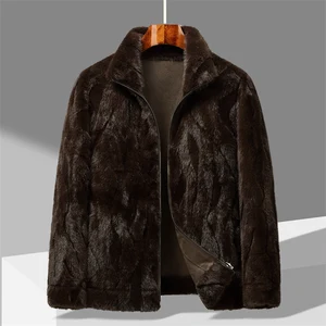 Best Price Man'S Faux Fur Coat Multi Color Stand Collar Furry Artificial Fur Coats Wholesale for Winter Fall