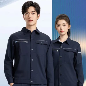 Long-Sleeved Workwear Suit Spring Autumn Cotton Micro-Elastic Wear-Resistant Protective Summer Labor Tooling Anti-Static Printed