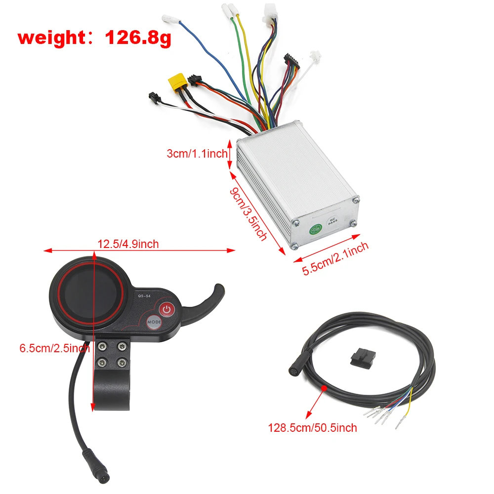 DC 52V 23A Brushless Motor Controller for Electric Scooters EBike Conversion Kit with QS-S4 LCD Electric Bicycle Controller
