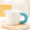 Matte white and blue handle
