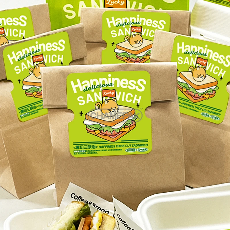 Custom Sandwich Breakfast Wrapping Portable Hamburger Food Packaging Disposable Kraft Paper Box