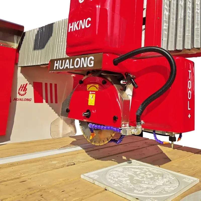 HUALONG Automatic Tile Cutter Machine 5 Axis Cnc Bridge Saw Granite Cutting Machine Sintered Stone Countertop Cutting Machine