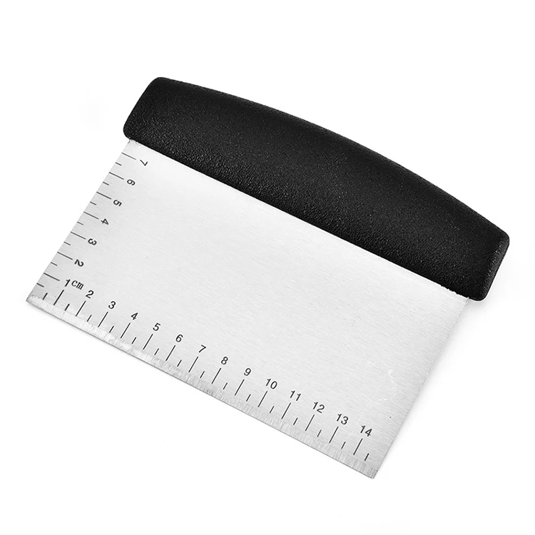 Stainless Steel Pastry Dough Scraper Multi-Purpose Cake Pizza Bread Dough Scraper with Measuring Markings