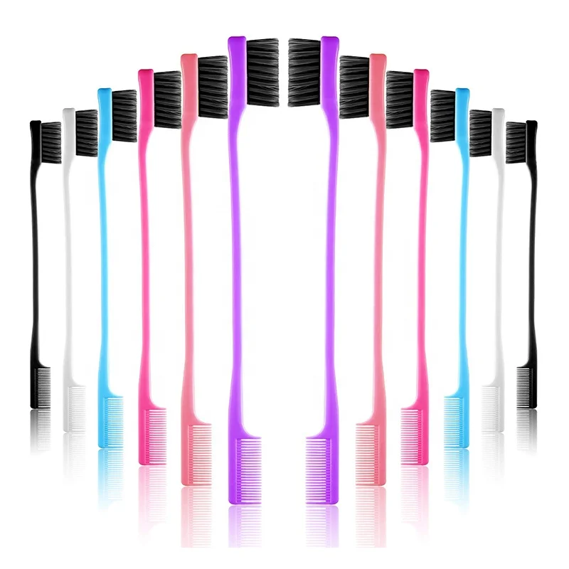 Double Sided Edge Control Hair Brush Comb Combo Pack