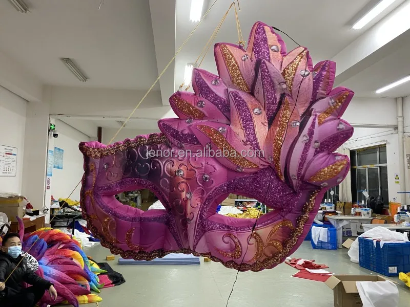 Jenor Customize Inflatable Pink Mask Inflatable Mark Balloon for Masquerade Decoration