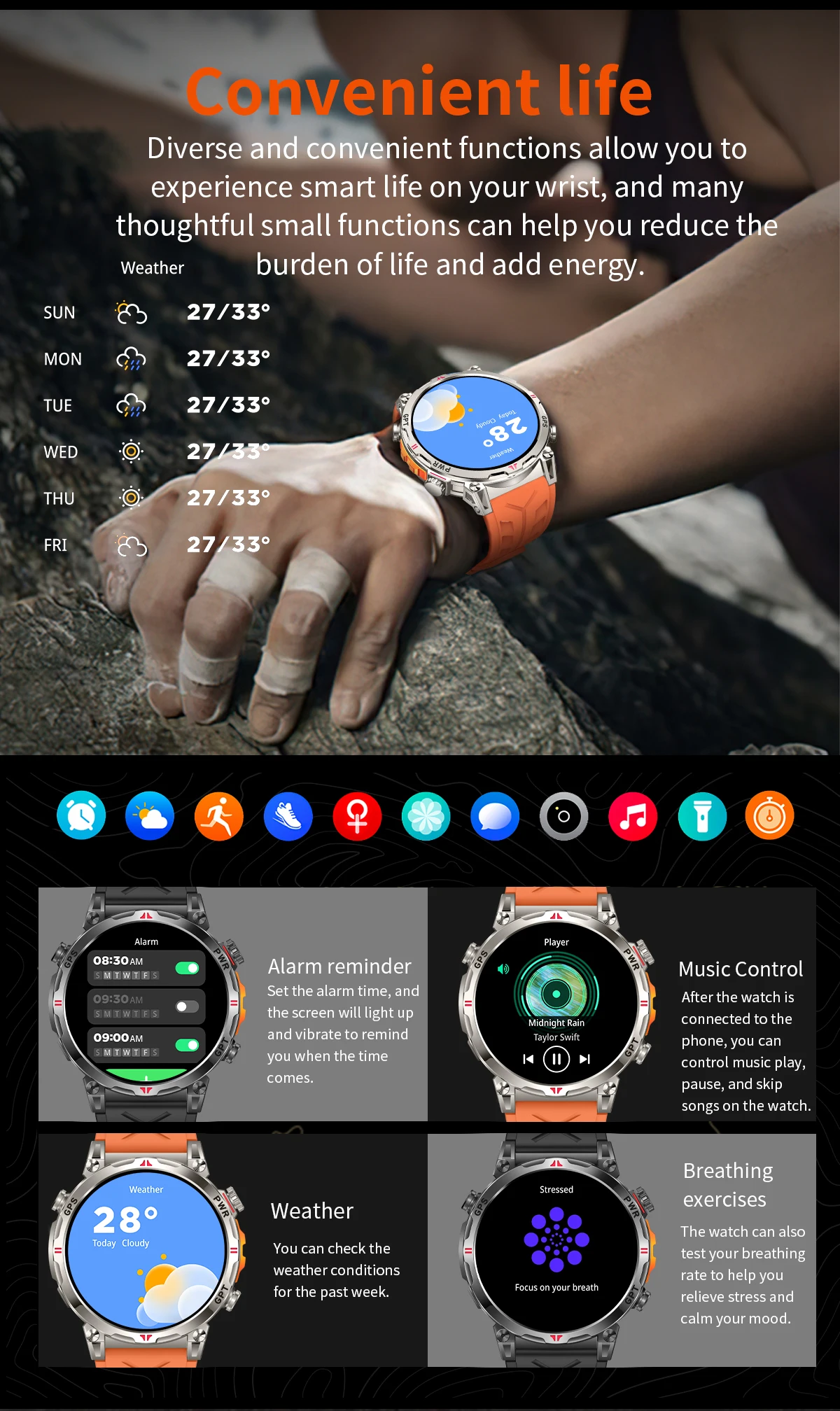 product supports ai voice assistant chat gpt sport smartwatch heart rate recording fitness exercise modes gps tracking waterproof-10