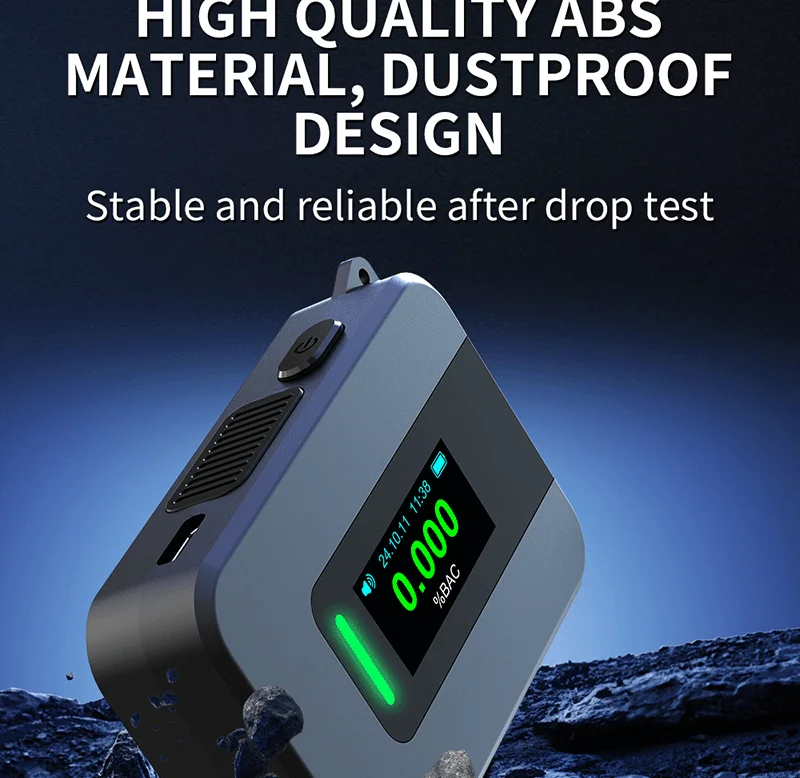 D1000 Professional Digital Breath Alcohol Tester with Electrochemical Sensor OLED Display High Accuracy