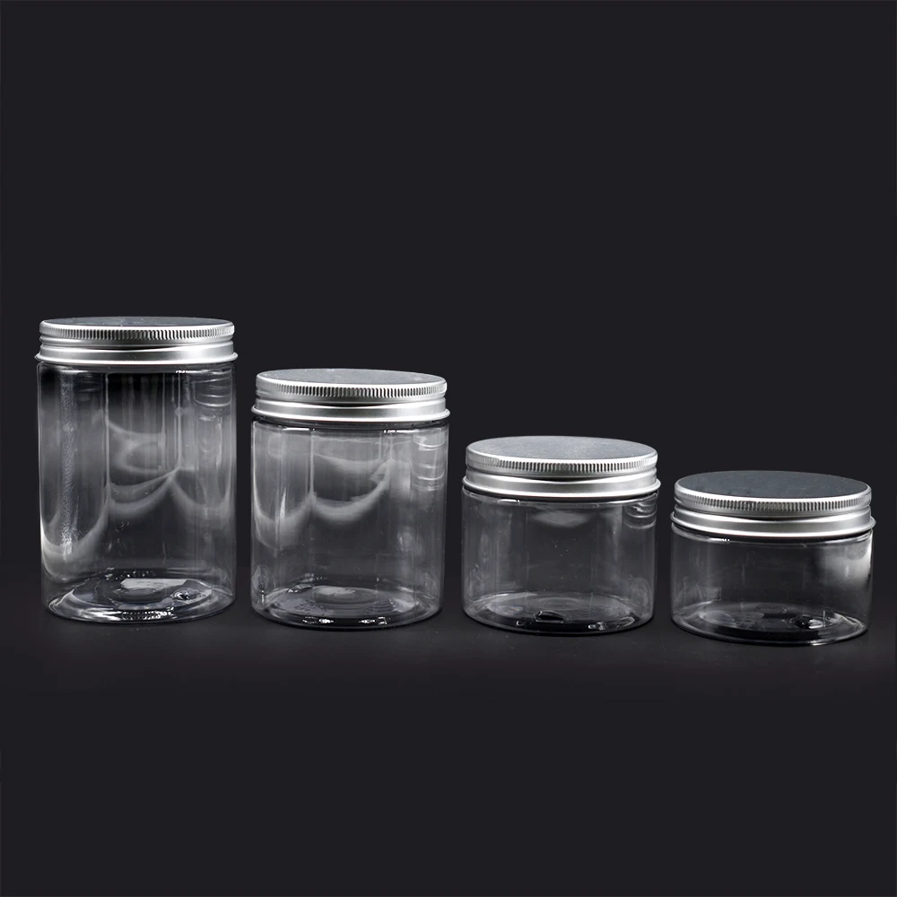 8 oz Clear Plastic Jars Wide Mouth Round Containers with Lids BPA FREE ...