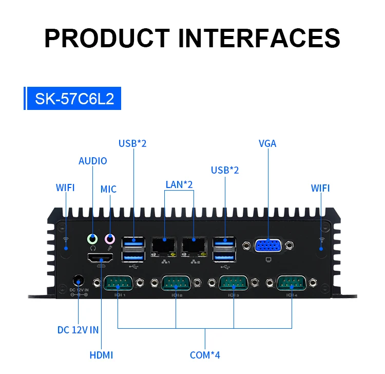 Phoenix Terminal Antiinterference Rs232 Rs485 2 Gigabit Fanless Industrial Pc Mini