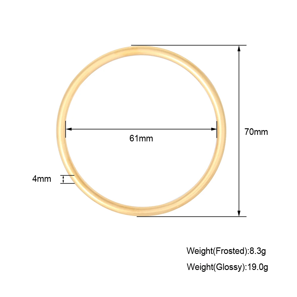 High Quality Glossy Stackable Thin Round Bangle Pulsera Classic Simple Stainless Steel Gold Circle Bangle Bracelet
