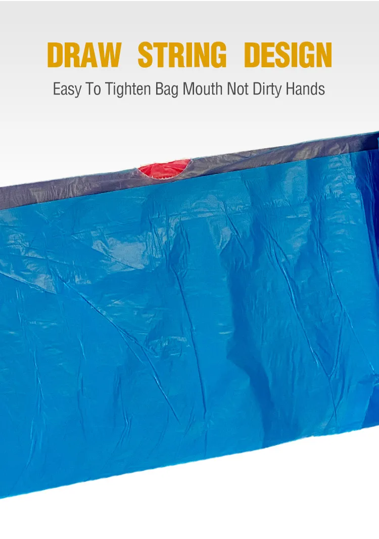 Wholesale Cheap Heavy Duty 13 Gallon Hdpe Black Kitchen Plastic Drawstring Rubbish Trash Garbage