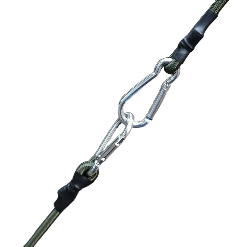 Adjustable Hook Elastic Bungee Cord Gym Tension Rope Carabiner Hooks for Luggage Rack Cargo Hand Carts Bike Camping Etc