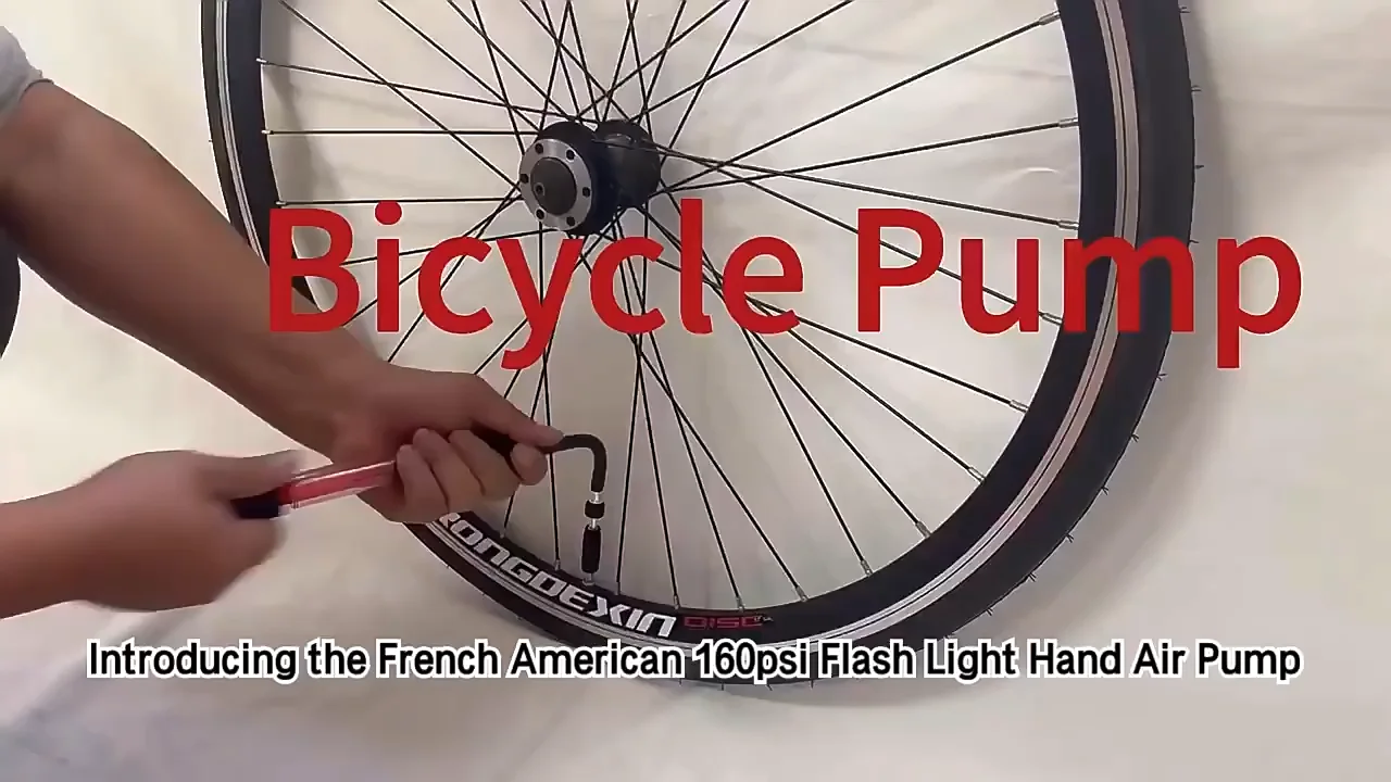 Comfortable Riding Bicycle Pump With Led Flash Lighting Road Frame