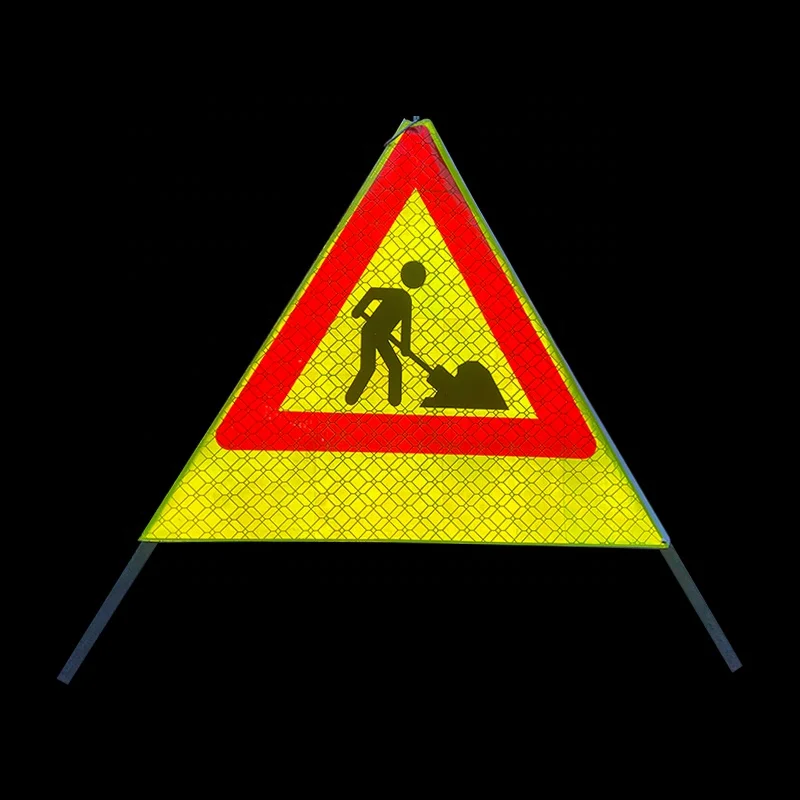 Reflective Tripod Triangle Road Warning Sign