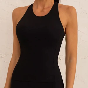 Hot Selling Solid Color Breathable Quick Dry Sweat-absorbing Women's Fitness Custom Tank Tops Front Logo Gym Sport Running