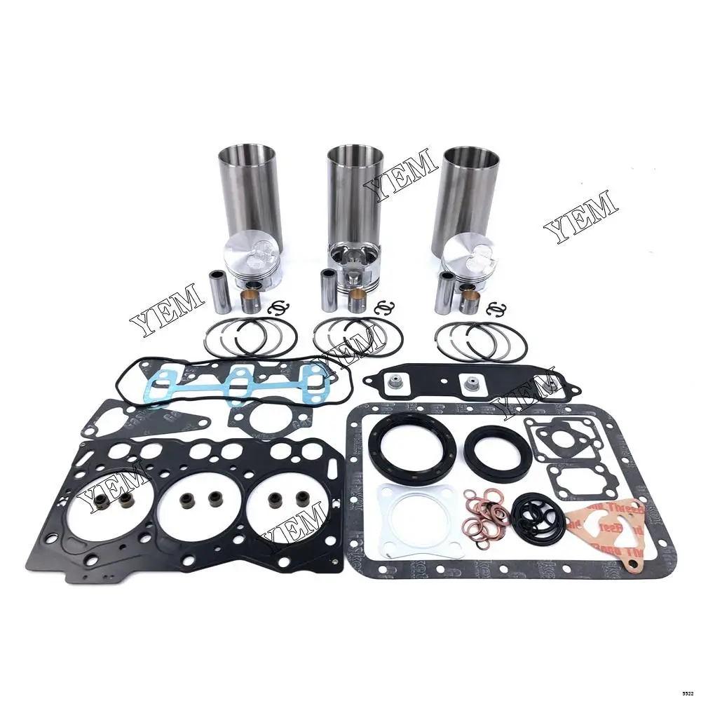 Engine Rebuild Kit With Piston Rings Liner Cylinder Gaskets For Yanmar 3TNE68 Diesel Engine Repair Parts