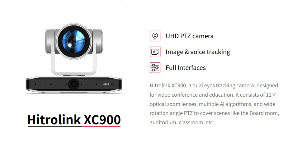 Hitrolink 4k Auto Track Video Conference Camera 12x Optical Zoom Video ...