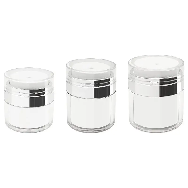 Plastic Cosmetic Packaging Empty Round Acrylic Airless Pump Jar Refillable Vacuum Bottle for Eye Cream and Skincare