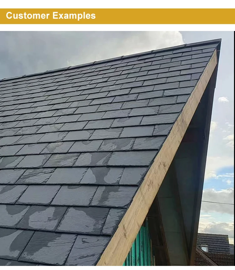 High Quality Slate Tiles For Villa Roof Black Stone Slate Roof Tile