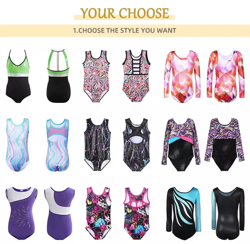 Kids' Dancewear Gymnastics Leotard / Onesie Printing Splicing Girls' Performance Training