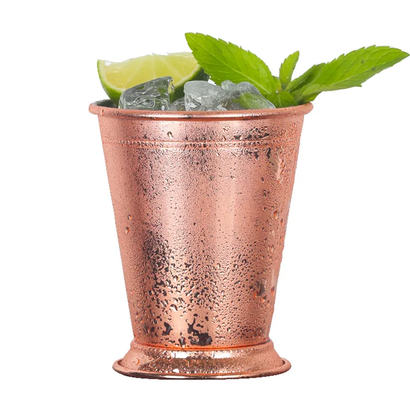 Tazza Da Cocktail Mint Julep In Acciaio Inox - Design Elegante Con Texture A Foglia, Per Drink Vintage - Foto 10