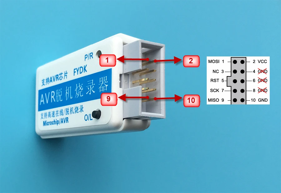 AVR Offline Downloader AVRISP Offline Burner Offline Programmer ...