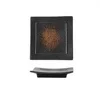 7 inch  square plate-moyun black